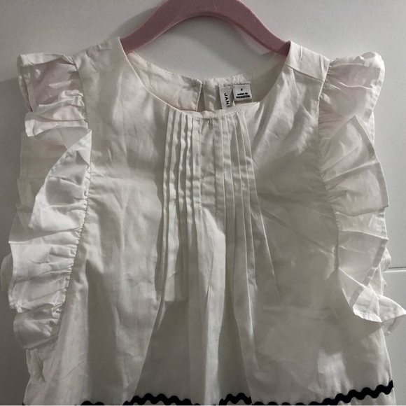 Janie and Jack Ric Rac Ruffle Sleeve Top White Size 4 - Picture 3 of 7